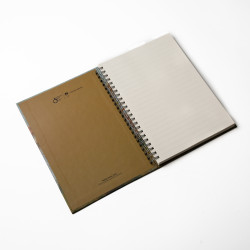 Open spiral-bound notebook