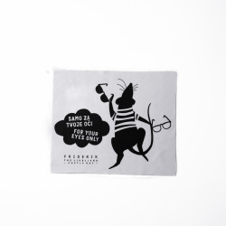 Bela krpica za očala s potiskom podgane Friderika